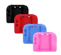 4Packs Protective Soft Silicone Rubber Gel Skin Case Cover for Nintendo 2DS (BL+RE+BU+PI)