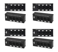 4Pair 4-Channel 3-Pin XLR or 6.3Mm Audio and over Network Cable Extender,DMX512 Network Signal Extender Male+ Female