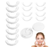 4Pair Clip in Veneers Teeth, Adjustable Comfort Snap on Veneers Teeth Top and Bottom for Temporary Use, Giving You a Confident Smile