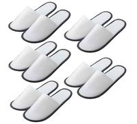 4Pairs Disposable Slippers for Guests; Bulk Indoor Hotel Slippers House Guest Slippers for Hotel, Spa, Travel, Home (#1, Adult, Women, One Size, Alpha, UK Footwear Size System, 3X-Wide)