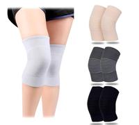4Pairs Knee Warmers for Women Men Sport Knee Braces Supports Knee Compression Sleeve for Joint Pain, Arthritis, Yoga, Sports, Running, Walking, Men & Women