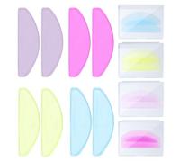 4Pairs Lash Lift Shields, Reusable Korean Lash Lift Pads, Self Adhesive Eyelash Perming Softening Pads for Curled Eyelashes, No Glue, with Storage Case (4 Colors)