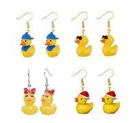 4Pairs Little Yellow Ear Animal Inspired Dangle Earrings Jewelry Stylish Earwear Accessory Gift Personalised Earwear