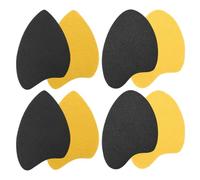 4pairs Shoe Sole Stickers Black Rubber Grips for Pumps and Flats | Textured Wave Surface, Noise Dampening Support, Smoother Steps on Malls and Wet Floors