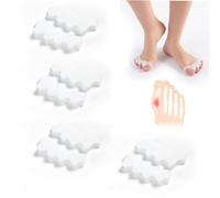 4Pairs Toe Separator, Toe straighteners for Curled Toes, Toe Spacers, Toe separators to Correct Your Toe, Toe Straighteners for Correct Bunions,Manicure,Spacer Running Yoga Pedicure(White）