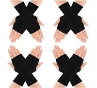 4Pairs Women's Sunblock Fingerless Gloves, Soft Summer Sunscreen Gloves UV Protection Wrist Length Sun Block Driving Non-Slip Glove for Elderly People Arthritis Burned Patients Outdoor Activities