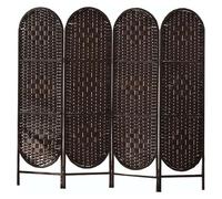 4Panel Folding Room Divider 6x6.6 Feet BlackModern Indoor Partit for Home Office & Studio Privacy Solut