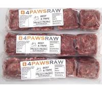 4PAWSRAW Frozen Raw Dog Food Premium Beef with Tripe Mince For BARF Diet (20 x 560g Packs Total 11.2kg)