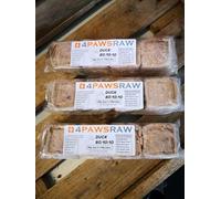 4PAWSRAW Frozen Raw Dog Food Premium Duck Complete 80: 10:10 Mince For Dogs 20 X 560g Packs - 11.2kg