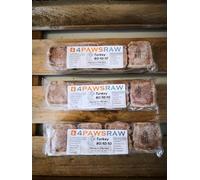 4PAWSRAW Frozen Raw Dog Food Premium Turkey Complete 80: 10:10 Mince For Dogs 20 X 560g Packs - 11.2kg