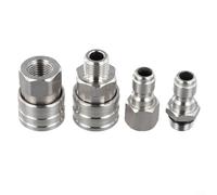 4PC 1/4 NPT Wire Adapter for High Pressure Washer with Stainless Steel Body and Two Point Quick Connect System