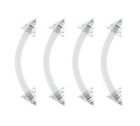 4pc 16g 1.2mm Clear Eyebrow Barbell Tragus Ear Ring 16 Gauge 8mm Curved J-Curve Bar Sipple Piercing Retainer Keeper