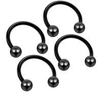 4pc 18g 1mm Circular Barbell Horseshoe Bar Earrings Cartilage Bar Tragus Helix Daith Black Piercing Jewellery 8mm