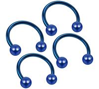 4pc 18g 1mm Circular Barbell Horseshoe Bar Earrings Cartilage Bar Tragus Helix Daith Blue Piercing Jewellery 8mm