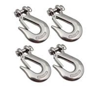 4pc 304 Steel Lifting Hooks with Safety Latch, Clevis Sling Hook, Fork Chain Hook, for Weight Lifting & Chain Wire Rope(1/2(load 3000lb))