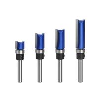4pc 6mm Shank Straight Router Bit Set with Bearing Woodworking | 4-piece set with 6mm shank and bearing guides for precise woodworking routing