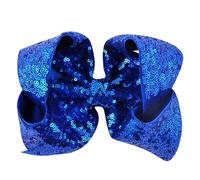 4pc 8 Inch Big Rainbow Large Hair Bow Sequins Ribbon Hairgrips With Alligator Clips Headwear Bowknot Accessories for Headwear(Color3)