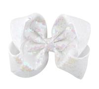 4pc 8 Inch Big Rainbow Large Hair Bow Sequins Ribbon Hairgrips With Alligator Clips Headwear Bowknot Accessories for Headwear(Color24)