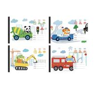 4PC-A4 Thickened Cartoon Painting Graffiti Art Book-Animal Engineering Vehicle
