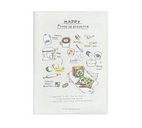 4PC-a5 Cartoon Rubber Sleeve Student Notebook-red Bean Matcha Toast