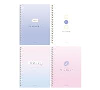 4PC-A5 Thickened Simple Exercise Book Notebook Personality Coil -B5 Mood
