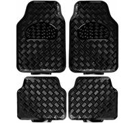 4Pc Aluminium Black Car Mats Set - Universal Car, Van Mats Front & Rear | Waterproof Weatherproof | Full Car Mats Set | Strong, Durable & Long Lasting
