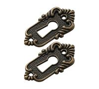 4Pc Antique Keyhole Covers 45x23mm Drawer Lock Head Patch Corner Decorative Angle Code Alloy Plate for Wooden Jewelry Boxes for Cabinets