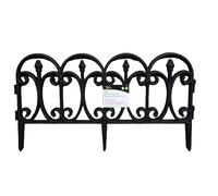 4pc Black Ornate Garden Fence Set
