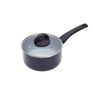 4pc Ceramic Non-Stick Saucepan Set, Includes 14cm Milk Pan and 3x Induction-Safe Saucepans Sized 16cm, 18cm and 20cm Masterclass Grey Large