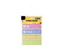 4Pc CHILDRENS COLOURED STENCIL 15cm RULERS Kids School Arts Craft Fun Stationary