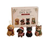 4Pc Christmas Pet Friends DIY Beaded Ornament Kit