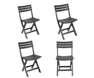 4Pc Collapsible Outdoor Folding Garden Chair Camping Patio Dining Lounge Seat