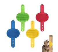 4pc Colorsful Self Groomer Cats, Wall Mounted Silicone Grooming，Face Scratchers Corner Massage Comb，Kitten Sofa Chair Leg Scratching Post Cover for Long Short Hair
