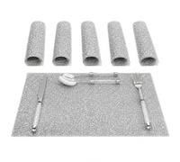 4PC Diamante SILVER TABLE MAT Crushed Diamond Romany Crushed Dining placemat