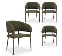 4Pc Dining Chairs Set, Green Upholstered Kitchen Chairs