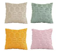 4PC Easter Bunny Pillow Covers, 18x18in Easter Plush Bunny Cushion Cover,Soft Pillowcase for Sofa Couch Chair Bed Living Room Patio Home Car Holiday Spring