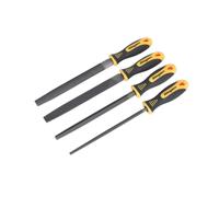 4pc File Set 200mm Round, 3-Square, Flat & Half Round Second Cut File Soft Grip
