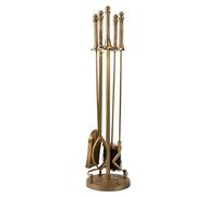4pc Fireplace Companion Set Fireside Tools Poker, Brush, Shovel & Tongs