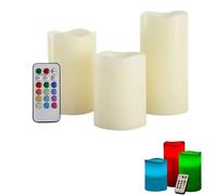 4PC Flameless Flickering LED Candles Vanilla Scented Colour Changing Real Wax Mood Remote Timer Battery Operated