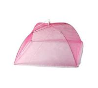 4Pc Foldable Food Mesh Covers Anti Fly Mosquito Net Cover Umbrella Picnic Protect Dish Kitchen Accessories for BBQ, Picnic(Rose Red)