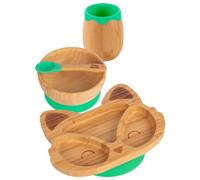 4pc Fox Bamboo Baby Weaning Set Tiny Dining Green One Size