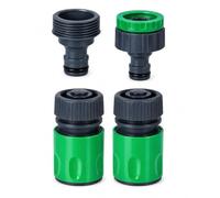 4pc Garden Hose Connector Set Tap Adapter Plastic Universal Quick Fittings Hose Pipe Nozzle Set Green Waterproof Pipe Joiner Kit Garden Tap Indoor Outdoor Irrigation Garden Watering Accessories