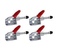 4pc GH-304EM Steel Removal Tool with Ergonomic Handle for Sheet Metal Clamping, Horizontal Toggle Clamp with Quick Release, Red and Silver