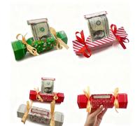 4PC Gift Box Set Christmas Boxes with Pull Tab DIY Cash Holder Crackers Funny Gifts Money Packging Red And White Stripe Design