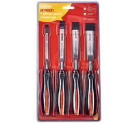 4pc GO THRU WOOD CHISEL SET DROG FORGED CARPENTER CR-V CHISELS AMTECH 6 13 19 25