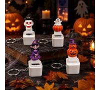 4PC Halloween Luminous Voice Keychain,Rechargeable Ghost Clicker Fidget Toy | Rechargeable LED Button Charm With Spooky Pumpkin, Ghost, Witch, Santa And Snowman Designs