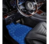 4Pc Heavy Duty Blue Alloy Checker Plate Mat Aluminium Effect Car Mats Set Van