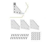 4PC L T Shape 5-Hole Outside Joining Plate 60x60x4mm Compatible with Aluminum Extrusion Profile(4pcs 2020L-white)