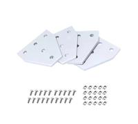4PC L T Shape 5-Hole Outside Joining Plate 60x60x4mm Compatible with Aluminum Extrusion Profile(4pcs 4040T-white)