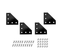 4PC L T Shape 5-Hole Outside Joining Plate 60x60x4mm Compatible with Aluminum Extrusion Profile(4pcs 4040L-black)